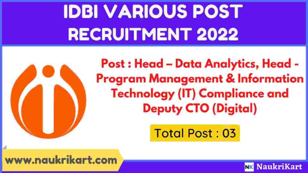 IDBI Various Post Recruitment 2022