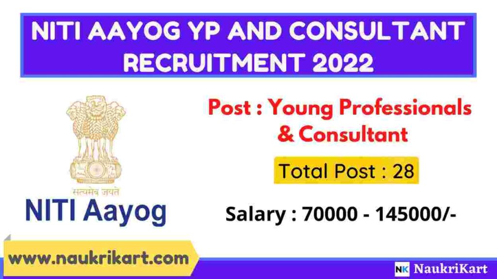 NITI Aayog YP and Consultant Recruitment 2022