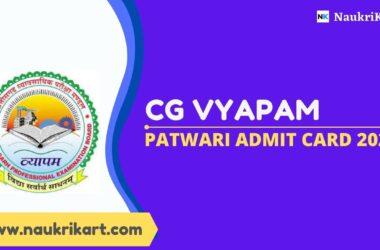 CG Vyapam Patwari Admit Card 2022