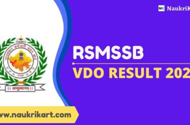 RSMSSB VDO Result 2021