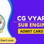 CG Vyapam Sub Engineer Admit Card 2022