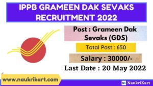 IPPB Grameen Dak Sevaks Recruitment 2022