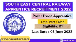 South East Central Railway Apprentice Recruitment 2022