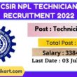 CSIR NPL Technician Recruitment 2022