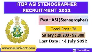 ITBP ASI Stenographer Recruitment 2022