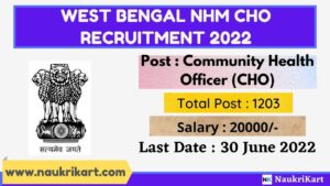 West Bengal NHM CHO Recruitment 2022