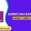 Karnataka Bank Clerk Admit Card 2022