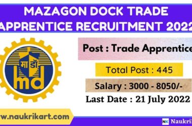 Mazagon Dock Trade Apprentice Recruitment 2022