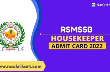 RSMSSB Housekeeper Admit Card 2022
