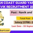 Indian Coast Guard Yantrik Navik Recruitment 2022