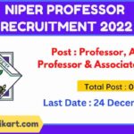 NIPER Professor Recruitment 2022