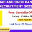 The Punjab and Sindh Bank SO Recruitment 2022