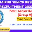 AIIMS Raipur Senior Residents Recruitment 2022