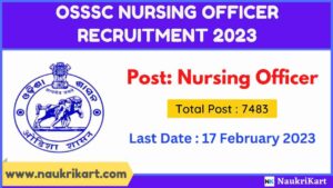 OSSSC Nursing Officer Recruitment 2023