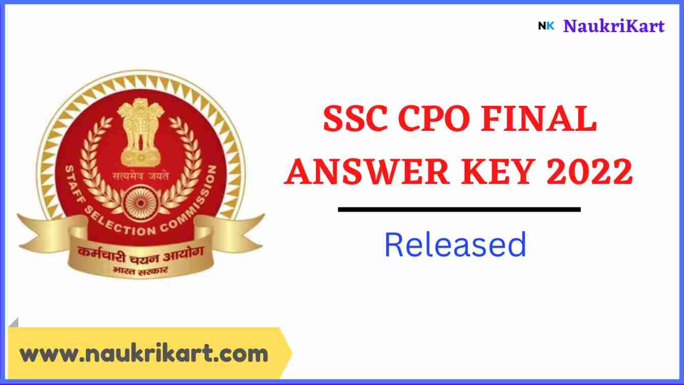 SSC CPO Final Answer Key 2022